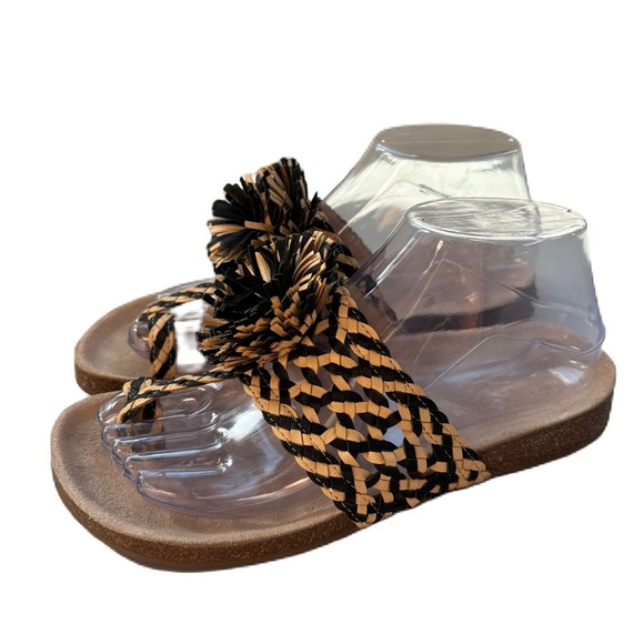 Ulla Johnson Netta Sandal Melange Black and Cream Size 37 Size 7 US Toe Strap - Picture 14 of 16